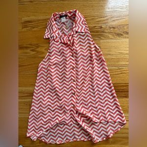 Button down sheer tank